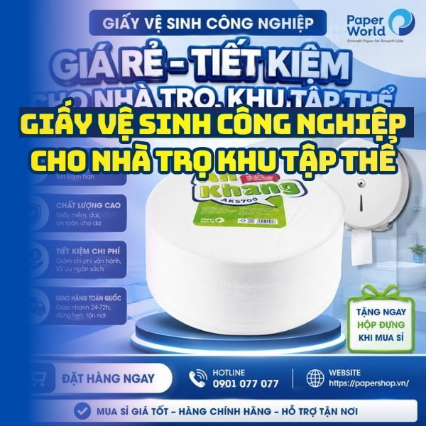 Cung cấp giấy vệ sinh công nghiệp giá rẻ cho nhà trọ khu tập thể giá tốt