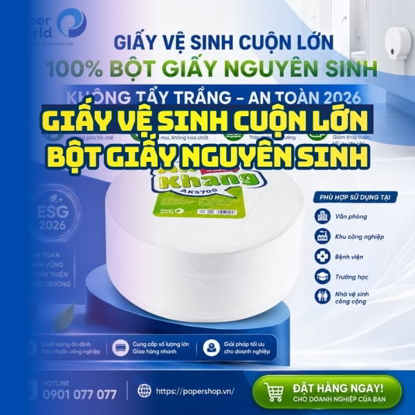 Cung cấp giấy vệ sinh cuộn lớn 100% bột giấy nguyên sinh không tẩy trắng tốt nhất