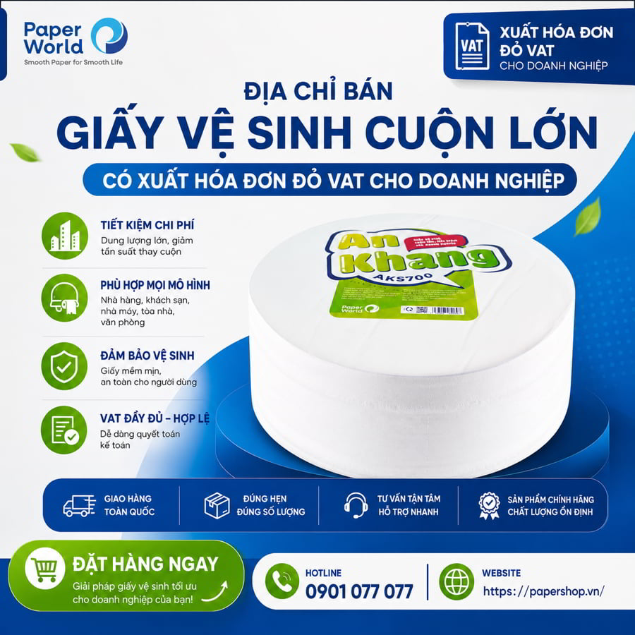 Địa chỉ bán giấy vệ sinh cuộn lớn có xuất hóa đơn đỏ VAT