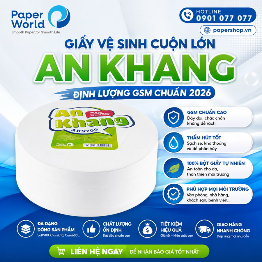 Định lượng giấy gsm của giấy vệ sinh An Khang là bao nhiêu
