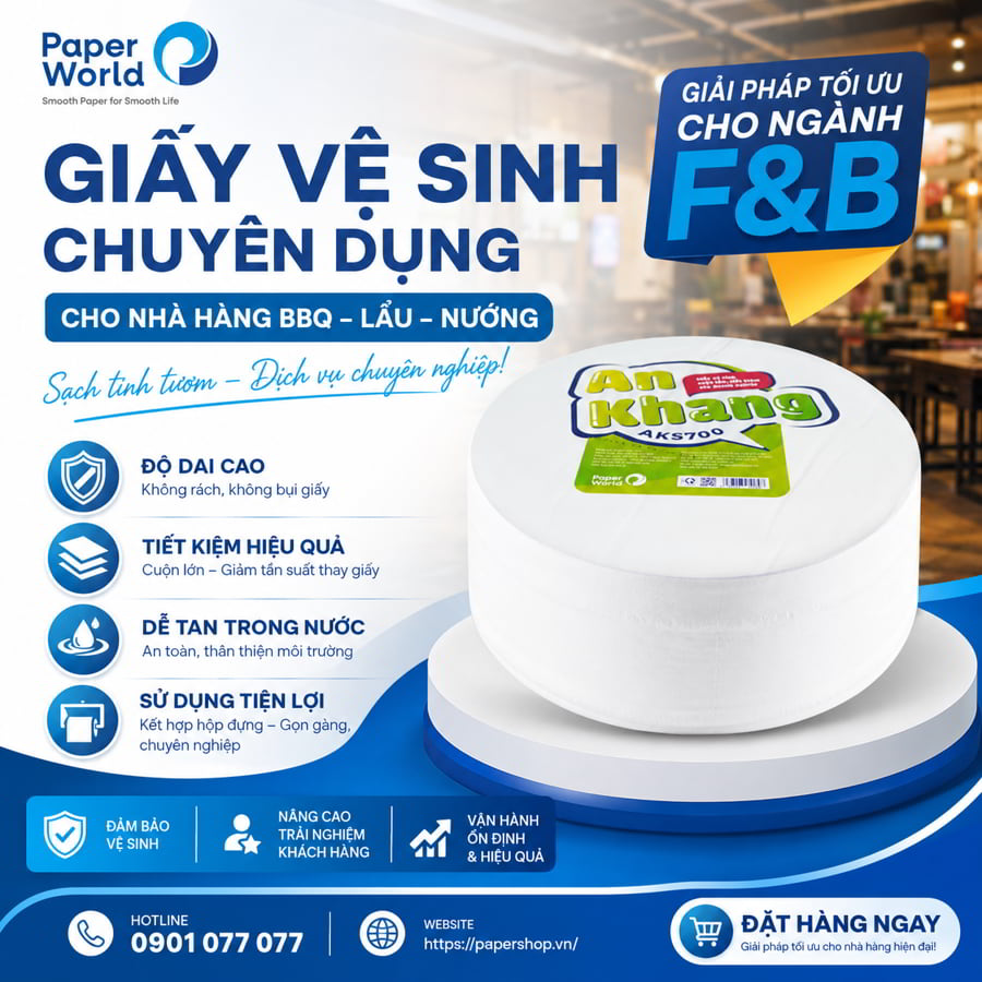 Giấy vệ sinh chuyên dụng cho nhà hàng BBQ lẩu nướng