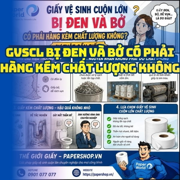 Mua giấy vệ sinh cuộn lớn bị đen và bở có phải hàng kém chất lượng không