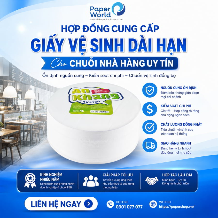 Hợp đồng cung cấp giấy vệ sinh dài hạn cho chuỗi nhà hàng