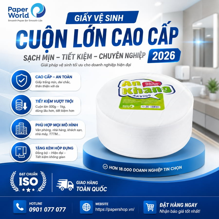 Mua giấy vệ sinh cuộn lớn cao cấp uy tín giá sỉ tốt nhất