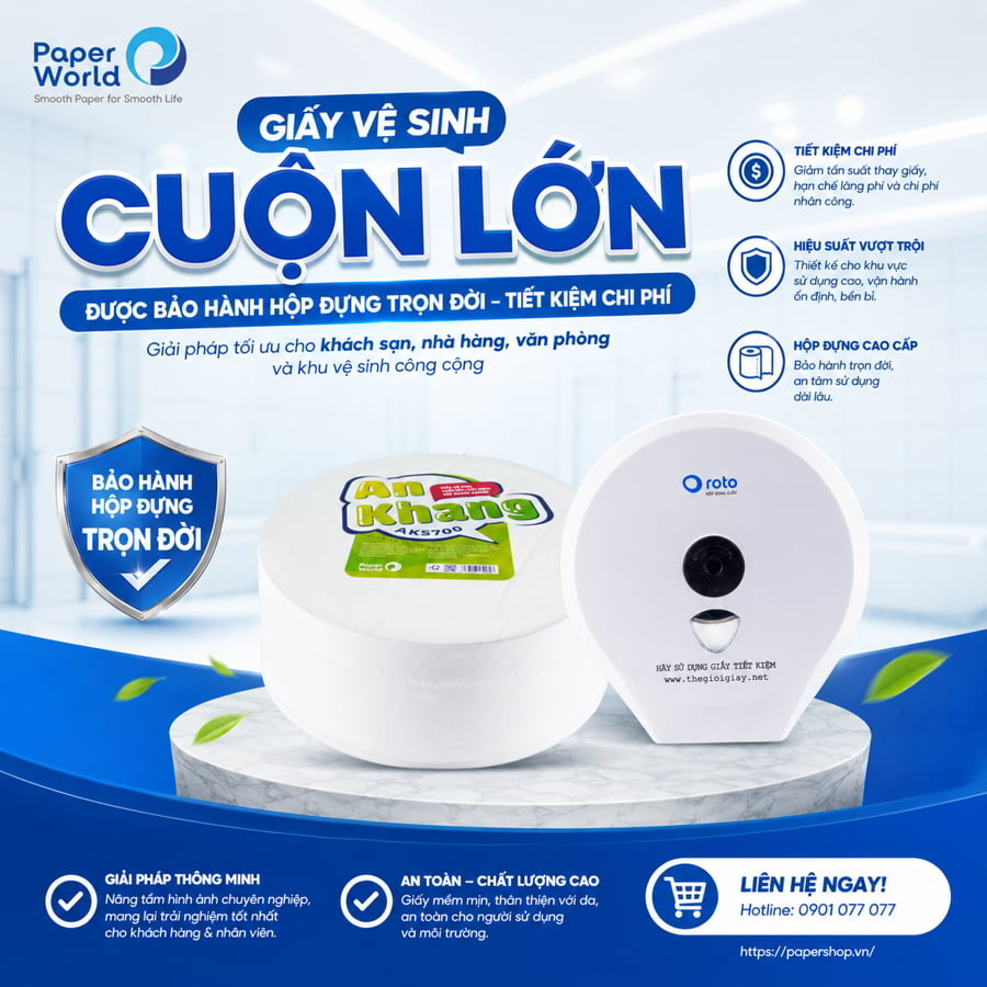 Mua giấy vệ sinh cuộn lớn được bảo hành hộp đựng trọn đời