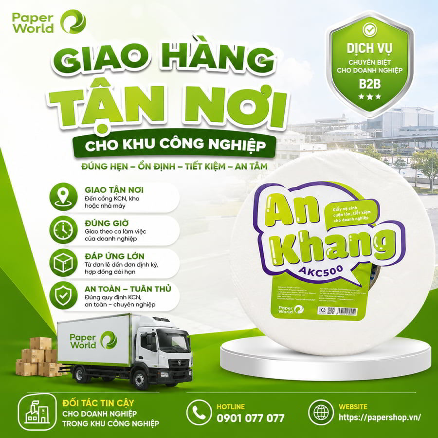 Thế Giới Giấy có giao hàng tận nơi cho khu công nghiệp không