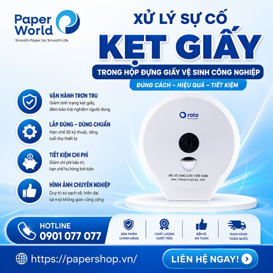 Xử lý sự cố kẹt giấy trong hộp đựng giấy vệ sinh công nghiệp