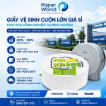 Giấy vệ sinh cuộn lớn An Khang dành cho khu công nghiệp và nhà máy tại Bình Dương, giải pháp tiết kiệm chi phí vật tư tiêu hao cho doanh nghiệp.