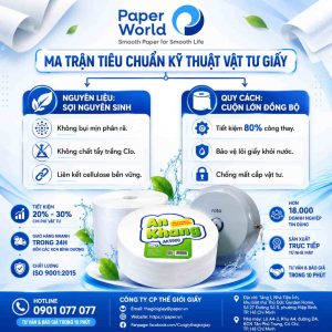 Ma trận tiêu chuẩn kỹ thuật vật tư giấy Paper World.